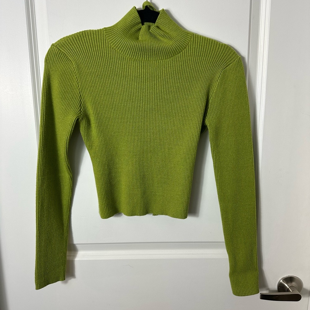 Nasty Gal backless green turtleneck sweater